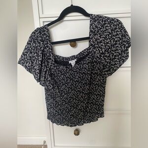 Japna Floral Black and White Women's Top